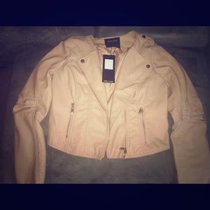 Faux Leather Jacket (color is Blush)
